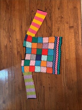 Handmade Multicolor Crochet Patchwork Sweater